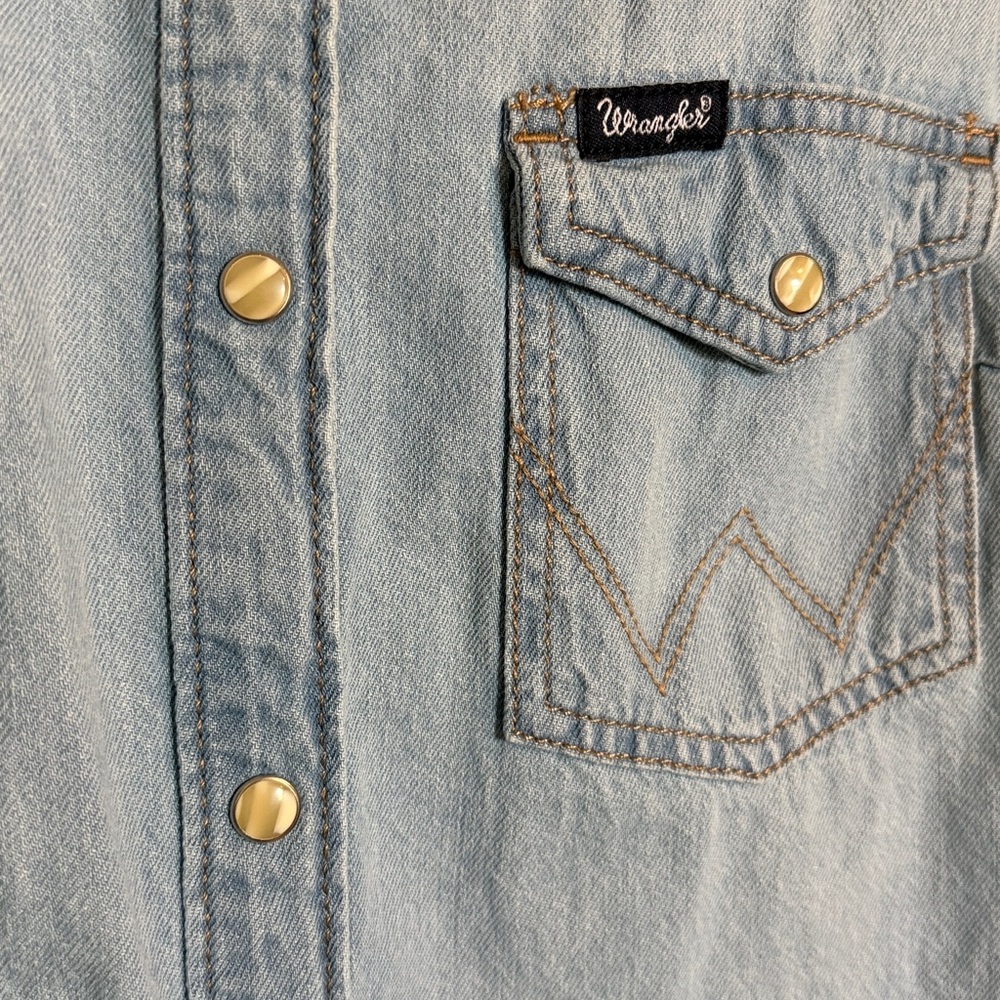 Wrangler Light Blue Denim Long Sleeve Shirt Dress - Picture 3 of 4